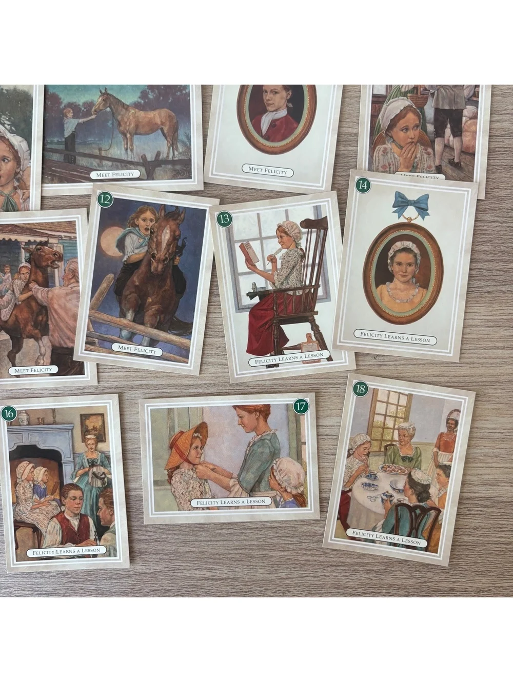 American Girl Felicity Trading Cards 18 Card Set Pleasant Company 1994 Vintage